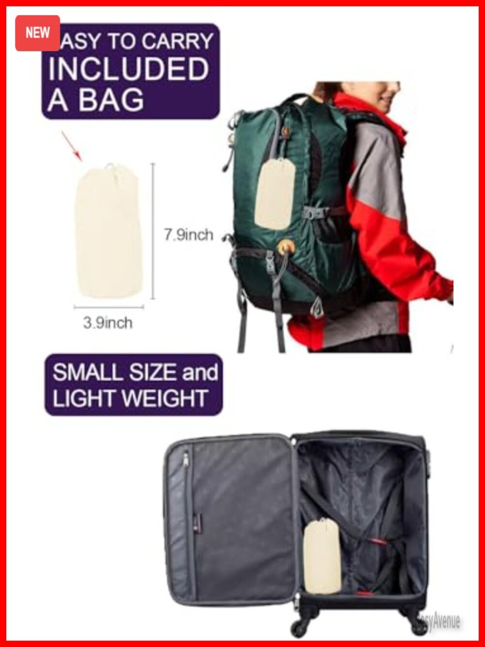 Waterproof Lightweight Rain Jacket Hooded Windbreaker Packable - Picture 3 of 6